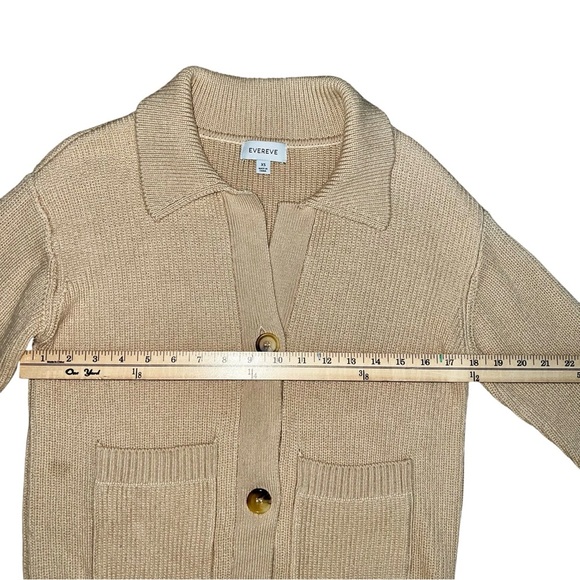 Evereve Tan Knit Cardigan with Buttons and Pockets Size XS - Picture 2 of 8